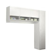 Guarda Roupa Infantil Eloisa 1 Porta Com Modulo Aéreo Branco Brilho - Phoenix Baby