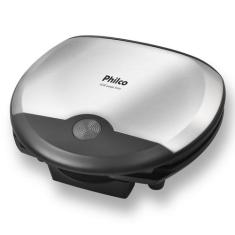 Grill Philco Large Inox Antiaderente Placas Onduladas, Preto e Prata, 