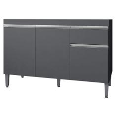 Balcao Para Pia 118 cm 3 Portas Tatiane Cinza REAJL