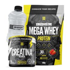 Kit Mega Whey Protein +  Creatina Fuel 150g + Galão 950ml-Unissex