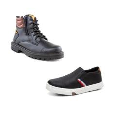 Kit Bota Coturno Infantil e Sapatênis Slip-On Infantil Urban-Unissex