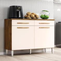 Balcão De Cozinha 2 Portas 2gav 1,20m - Quarta Divisão Móveis, Castanh