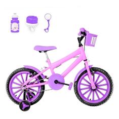 Bicicleta Infantil Aro 16 Nylon Rosa e Lilás