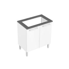 Balcão De Cozinha P/ Cooktop Evidence 7174 2 Portas 80cm Branco - Bertolini