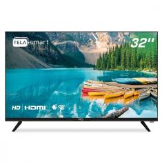 Smart TV LED 32 HQ HD HQSTV32 com Conversor Digital Externo 3 HDMI 2 USB WI-FI Android 11 Design Slim