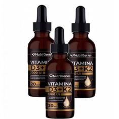 3x Vitamina D3 2000 Ui+ K2 Mk7 30mcg- Gotas- Nutrigenes
