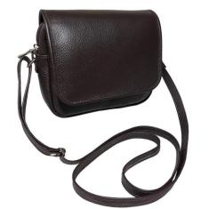 Bolsa Feminina Pequena Em Couro Legitimo Com Tampa Zíper Alça Transver