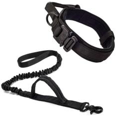 Coleira e Guia Cachorro Grande MADOG Comander PRETO, Preta, M