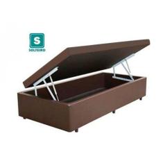 Cama Box Baú Solteiro 88 - Bello Box Tecido Sintético Marrom
