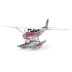 Miniatura De Montar Metal Earth Avião Cessna 182 Floatplane, Cinza