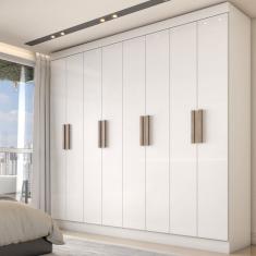 Guarda-Roupa Casal Valparaíso  8 Portas 4 Gavetas Branco - Panorama Móveis
