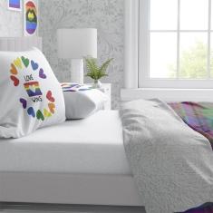 Lençol Percal Mais 2 Fronhas Love Wins - ESPAÇO CASA CENÁRIO, SOLTEIRO