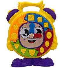 Relógio Didático Colorido com Peças de Encaixar  Brinquedo Educativo A