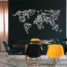 Quadro Decorativo Mapa Mundi Geométrico 3mm Vazado - Mdf - Decoarts, B