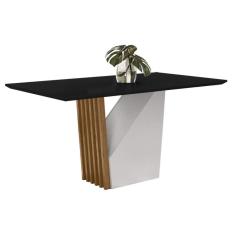 Mesa De Jantar 4 Lugares 120cm Venetti N02 Ypê/preto - Mpozenato