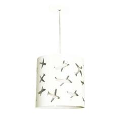 Lustre pendente infantil aviões  25x25 branco - TOM LUZ