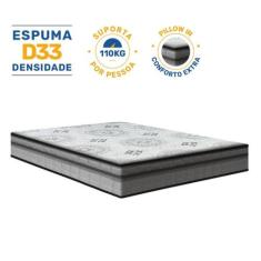Colchão Espuma D33 Pillow In Anjos Ortosleep Queen 158 cm, Cinza