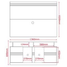 Rack E Painel Orion Amêndoa/Off White