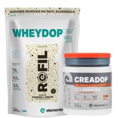 Combo Wheydop 3W 900g + Creatina 100% monohidratada 300g Elemento Puro