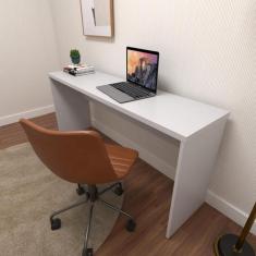 Escrivaninha Mesa Escritório 160cmx42cm com Caixa de Tomada 160cm Cinz