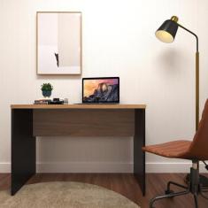 Escrivaninha Mesa Escritório 120cmx42cm 120cm Preto E Carvalho Mel - B