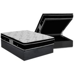 Cama Box Baú Casal: Colchão Molas Bonnel Ortobom Nanolastic Physical +