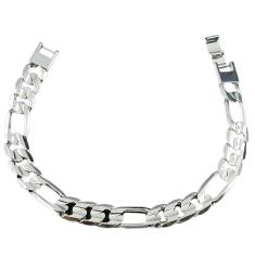 Pulseira Masculina 20Cm 1Cm Largura Folheada Prata Pl137