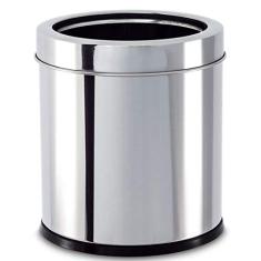 Lixeira Inox C/ Aro 18, 5x20cm Brinox Decorline Lixeiras Aço Inox