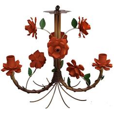 Lustre Artesanal Iluminação Media para Cozinha Pequena com Flores