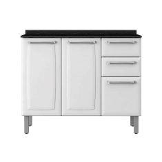 Balcão de Cozinha 3 Portas  2 Gavetas IG3G2-105 Luce Itatiaia Branco Neve