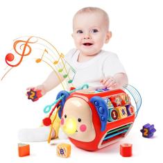 Brinquedo Activity Cube CUTE STONE Baby Sensory Montessori com música