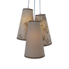 Lustre Pendente Triplo Crie Casa Tons De Bege E Marrom Bivolt