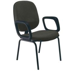 Cadeira Com Braços Diretor Para Escritório Linha Uno Cinza