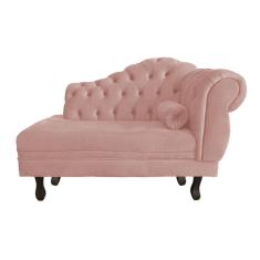Recamier Larissa Lado Esquerdo 1,20 cm Veludo Rosa  - Montanaris Decor