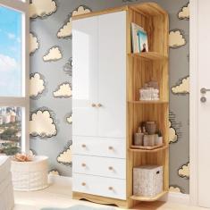 Guarda Roupa Infantil 2 Portas 3 Gavetas MDF Smim New Móveis Peroba, B