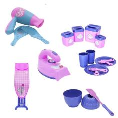 Kit Infantil Casinha Ferro Tábua Forminha Secador Pote 20P - Altimar