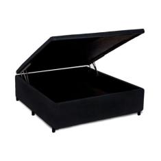 Cama Box Baú Casal Universal Suede Black (138x188x35) - Costa Rica - A