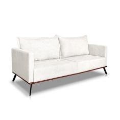 Sofá 3 Lugares Zeus Linho Bouclê Off White 200 cm - Modern