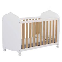 Berço Peroba Luna Padrão Nacional Branco c/ Amendôa Infantil