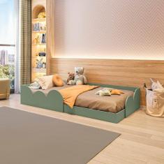 Cama Infantil Montessoriana Solteiro Cloud Verde