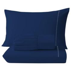 Jogo de Lençol 3 Peças 400 Fios Ponto Palito Cama Solteiro Casal Queen