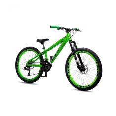 Bicicleta Freeride Krw Aro 26 Freio A Disco 24 Velocidades - Verde/preto - Tu Verde/preto