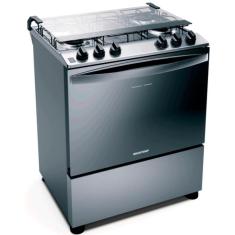 Fogão 5 Bocas Bfs5Ncr Botões Removíveis E Exclusivo Aro Protetor Inox Brastemp Inox Bivolt