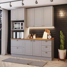 Cozinha Compacta 3 Peças Com Paneleiro Torre Quente Amy Casa 812 Cinza