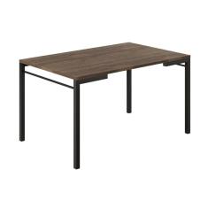 Mesa Para Cozinha 1526 + Tampo Madeirado 136x90cm Preto-legno - Carraro