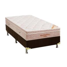 Cama Box Solteiro: Colchão Espuma Ortobom Viscomemory + Base Crc Suede Brown(88x188)