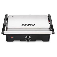 Grill Elétrico Hambúrguer Carne Legumes Arno Dual 1100W 220V, Preto e 