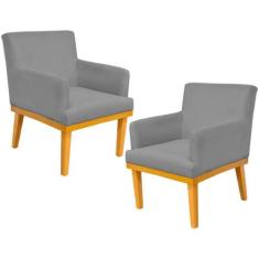Kit 02 Poltronas Decorativas Para Sala de Estar Base Mel Beatriz W01 C