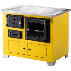 Fogão a Lenha Romano Direito Chapa Ferro Amarelo HMD