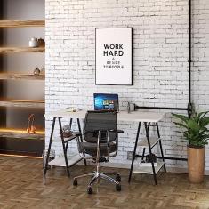 Mesa para Escritório Cavalete 1,50m Estilo Industrial Kuadra Kuadra